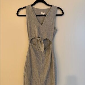 Gray Tie Mini Dress